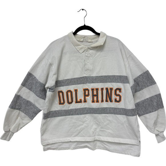 Other - Vintage Miami Dolphins‎ NFL Pullover Sweatshirt Striped Oversized Large